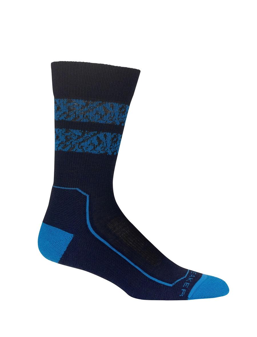 Midnight Navy / Lazurite Icebreaker Merino Hike+ Light Crew Natural Summit Men's Socks | AU 1006BEXC